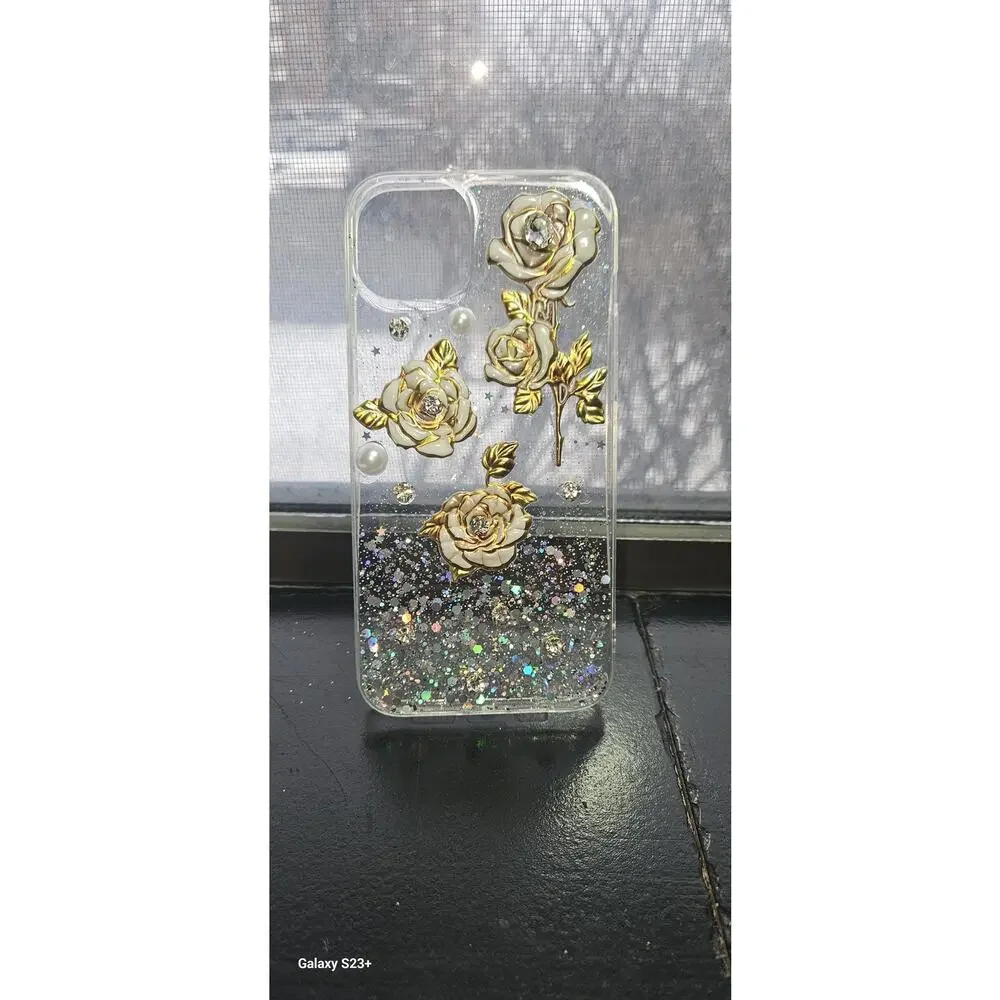 iphone 15 Plus Cute Cases, Phone Accessories, Glitter Bling Bling Cases,